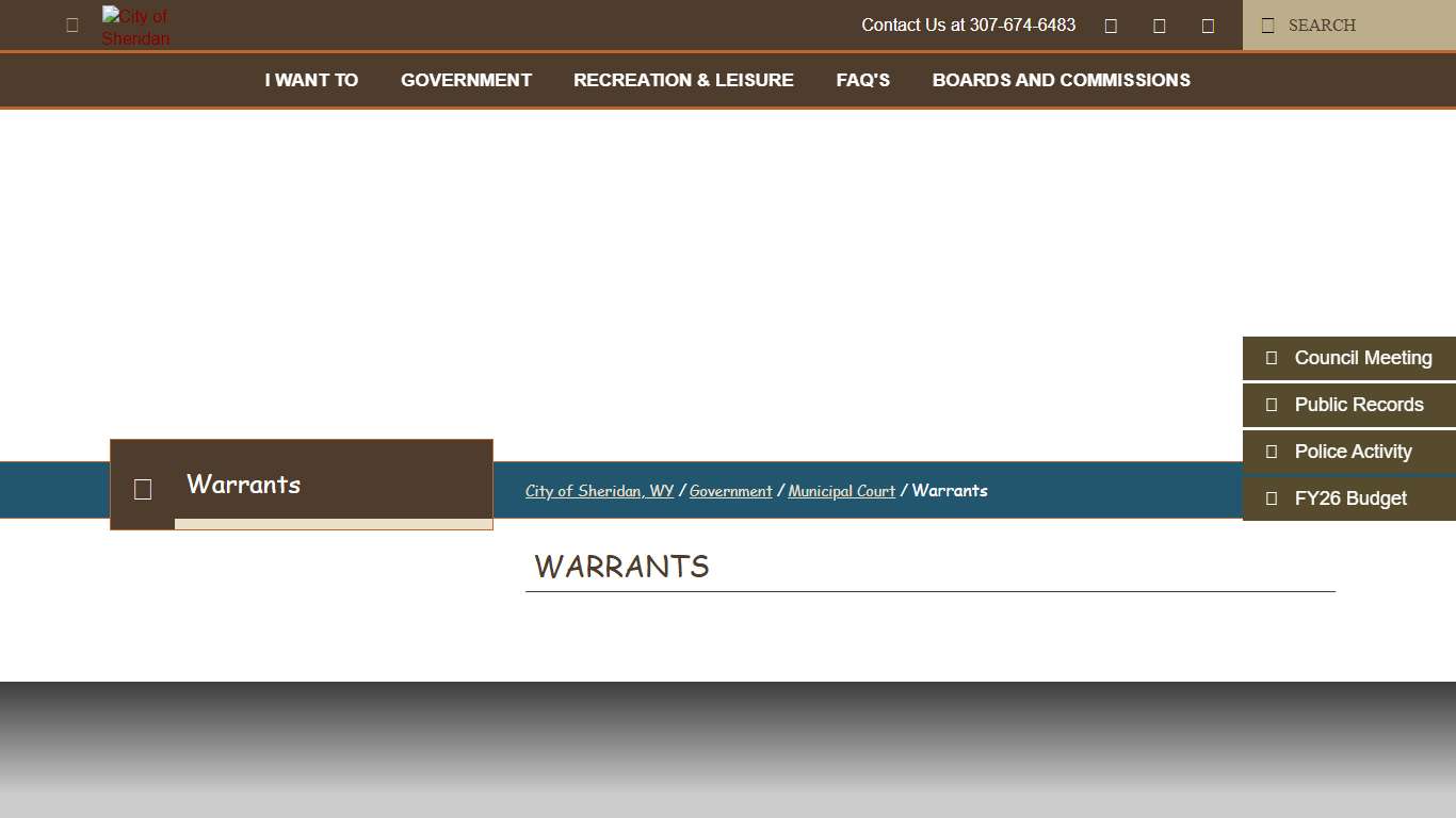 Warrants - City of Sheridan, WY