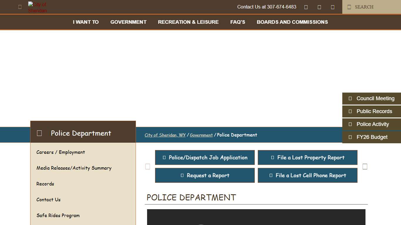 Police Department - City of Sheridan, WY